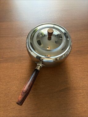 MCM - Japanese Stainless Steel Saucepan with Wood Handle and Lid - Silver
